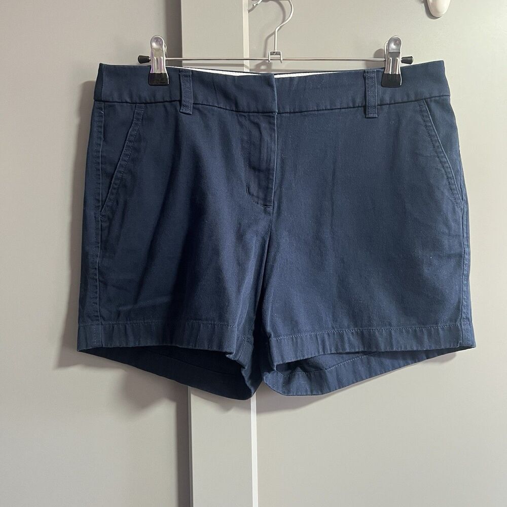 J.Crew Women Chino Flat Front Low Rise Shorts Navy Blue 6